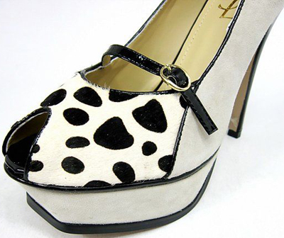 YSL Animal print Platform peep toe high heel pump
