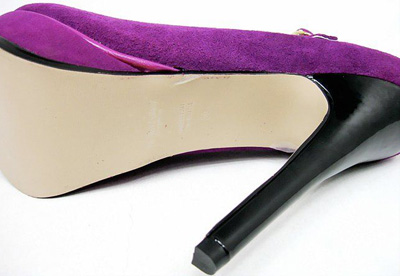 YSL Ankle Strap Suede Platform high heel Pumps purple