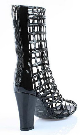 YSL Cage ankle high heel boot Black