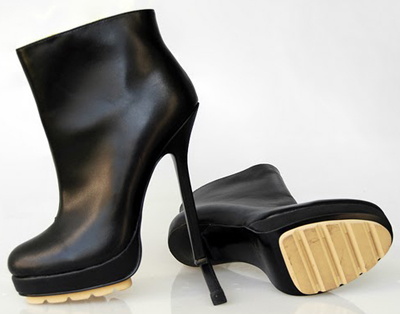 YSL Platform ankle Boot Black