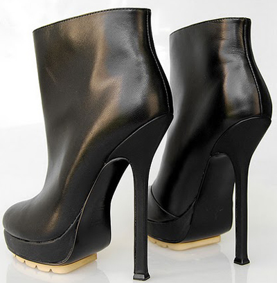 YSL Platform ankle Boot Black