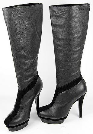 YSL Platform Black knee Boots