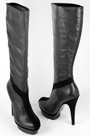 YSL Platform Black knee Boots