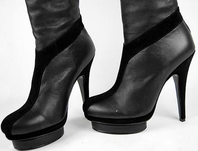 YSL Platform Black knee Boots