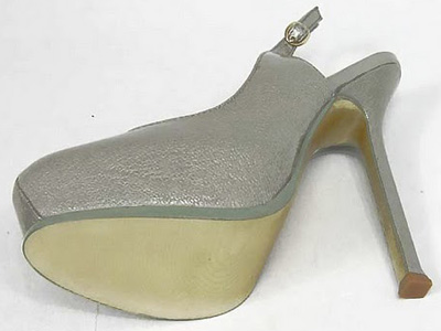 YSL Platform Slingbacks high heel Pump silver
