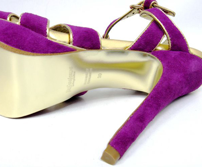 YSL Tribute Platform Suede high heel sandals Purple
