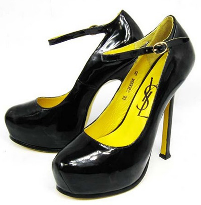 YSL patent leather Tribute high heel Pump black