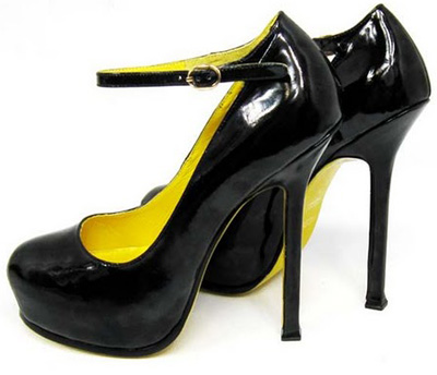 YSL patent leather Tribute high heel Pump black