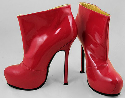 YSL Tribute Too Boots red