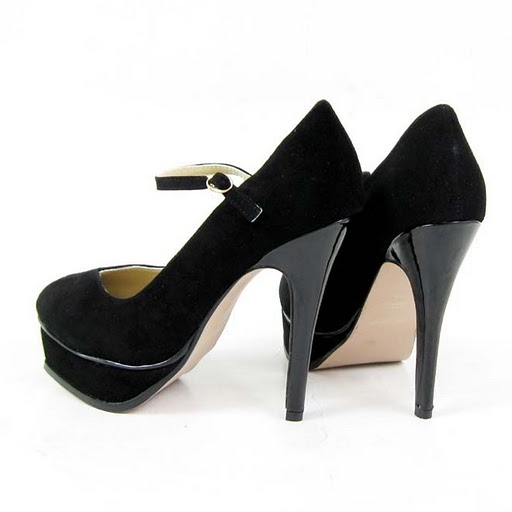YSL V-shape toe suede high heel pumps black