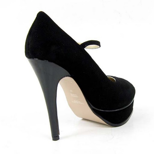 YSL V-shape toe suede high heel pumps black