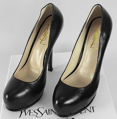 YSL classic soft sheepskin high heel Pumps black