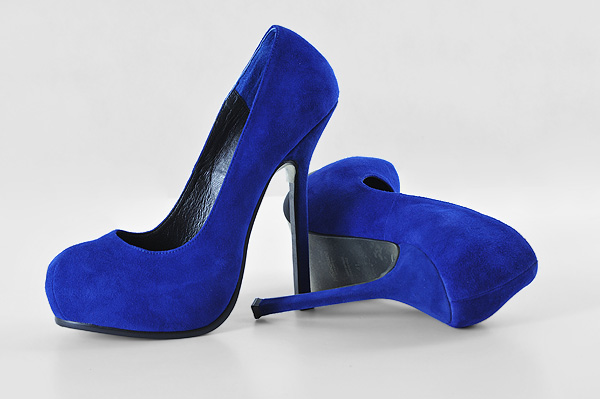 YSL classic suede high heel pumps blue