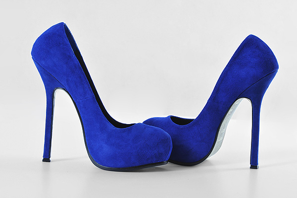 YSL classic suede high heel pumps blue