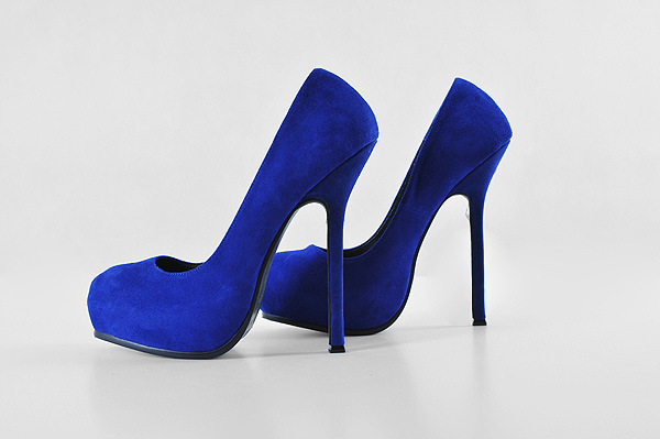 YSL classic suede high heel pumps blue