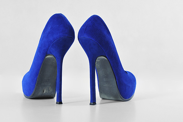 YSL classic suede high heel pumps blue