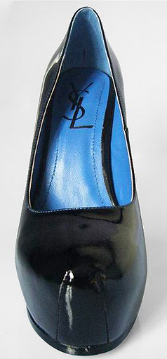 YSL patent leather platform high heel pump black 