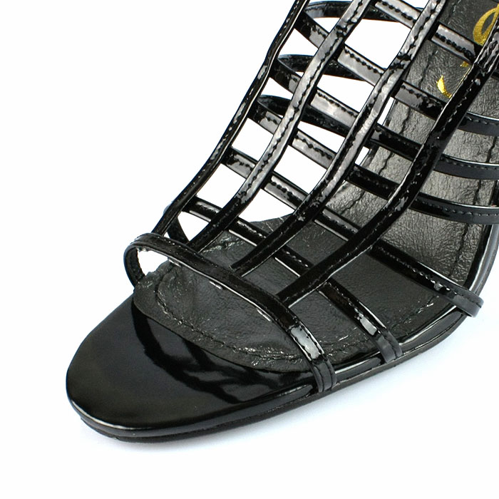 YSL sexy Platform Cage high heel Sandal Black