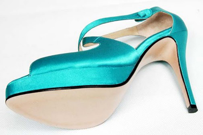 YSL sexy X-strap satin high heel sandals green