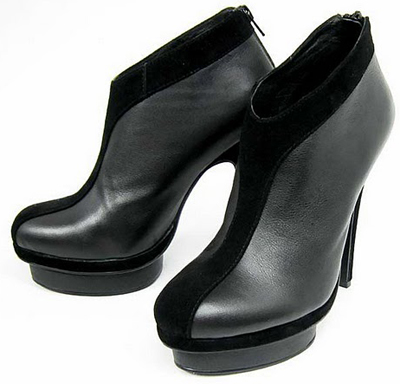 YSL fashion platform ankle boot black