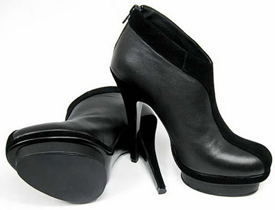 YSL fashion platform ankle boot black