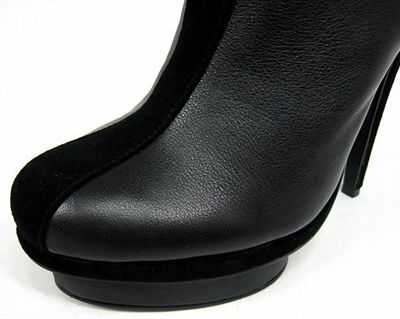 YSL fashion platform ankle boot black