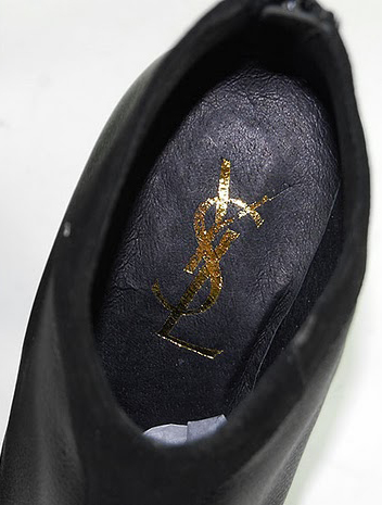 YSL fashion platform ankle boot black