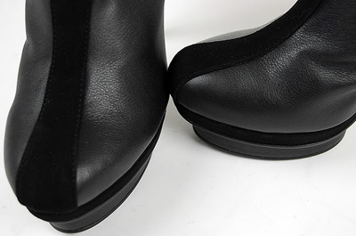 YSL fashion platform ankle boot black