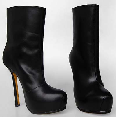 YSL fashion sheepskin ankle boot black