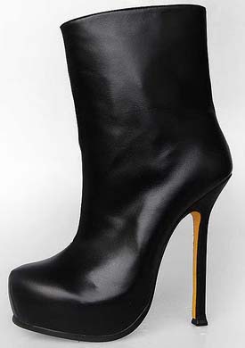 YSL fashion sheepskin ankle boot black