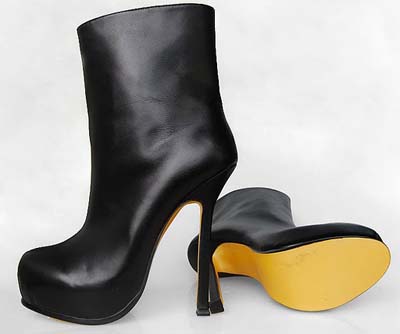 YSL fashion sheepskin ankle boot black