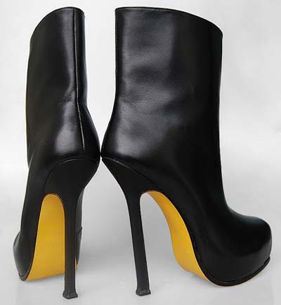 YSL fashion sheepskin ankle boot black