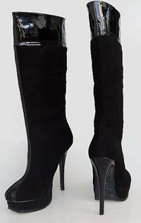 YSL fashion suede platform boot black
