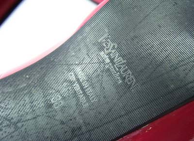 YSL patent round sewing toe pumps coccinellin
