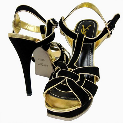 YSL Tribute Platform suede Sandal black