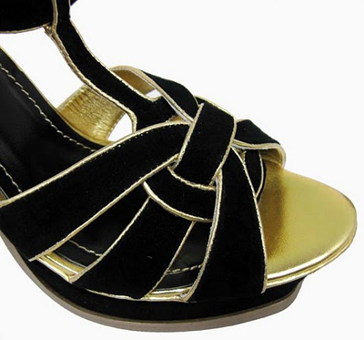 YSL Tribute Platform suede Sandal black