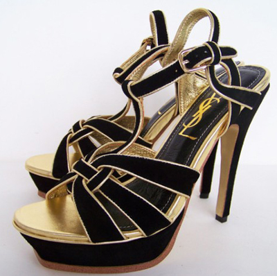 YSL Tribute Platform suede Sandal black