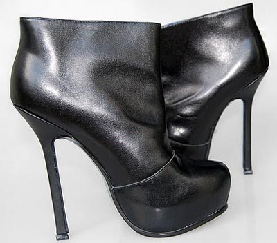 YSL sheepskin boot black 