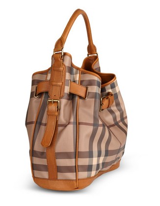 Burberry affumicato Controllare Media Hobo Borsa 37232391
