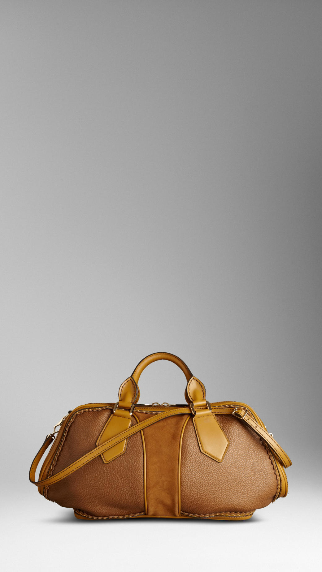 Burberry Paesaggio granulare Borsaagli in pelle Bowling Borsa 37880281