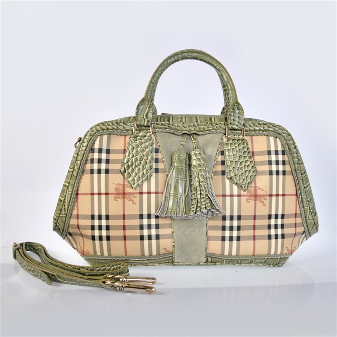 Burberry Haymarket Alligator Bowling Borsa 37888272