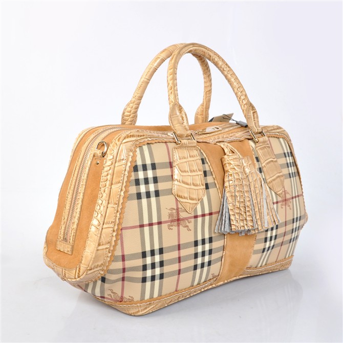 Burberry Haymarket Alligator Bowling Borsa 37888273
