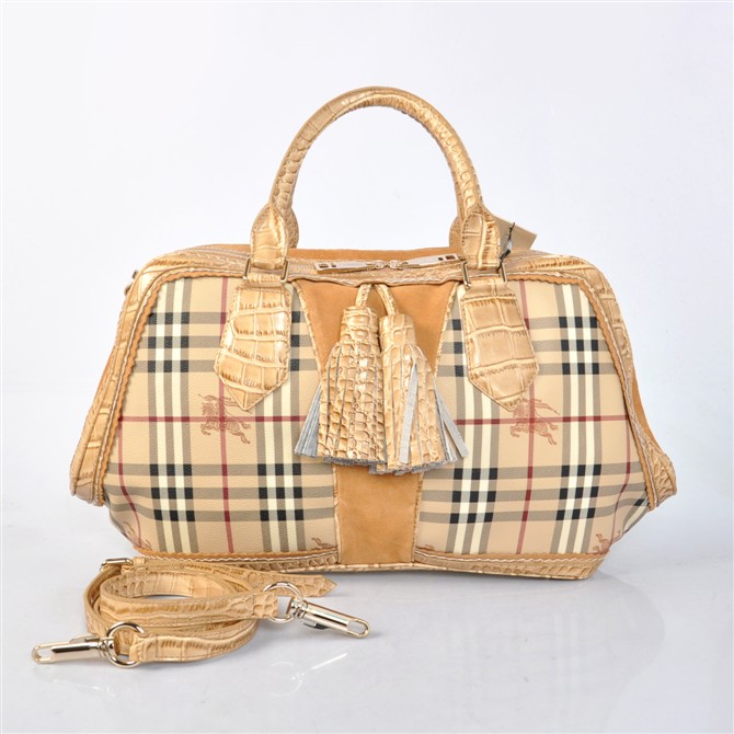 Burberry Haymarket Alligator Bowling Borsa 37888273