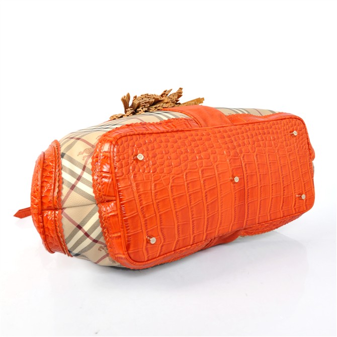 Burberry Haymarket Alligator Bowling Borsa 37888274