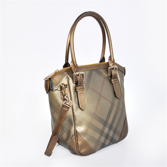 Burberry Media Metallic Tote Check borse 38.037.551-1
