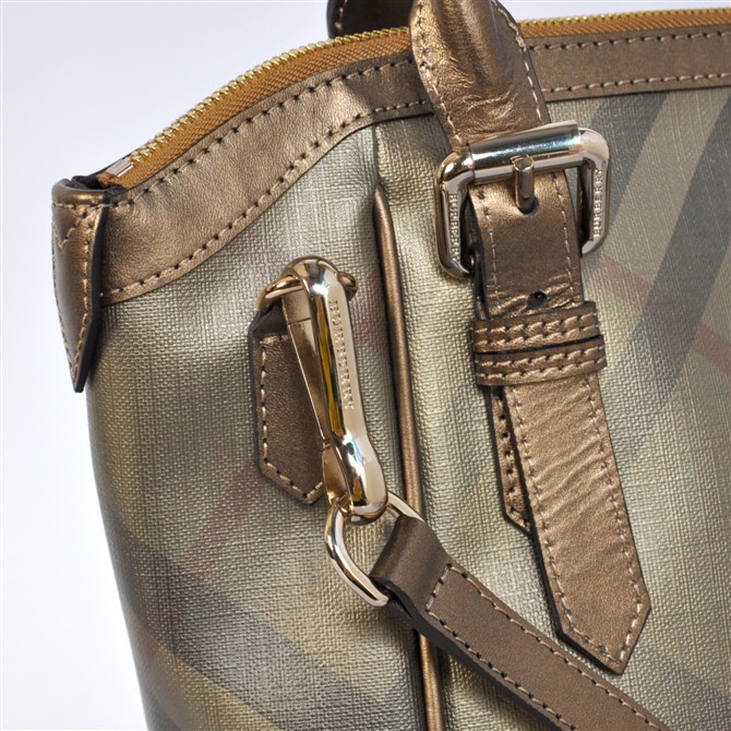 Burberry Media Metallic Tote Check borse 38.037.551-1