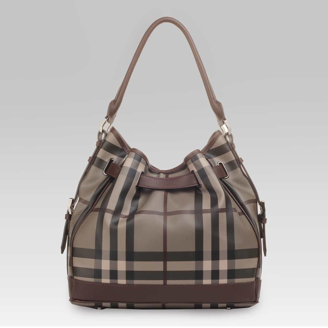 Burberry affumicato Controllare Media Hobo Borsa 37865681