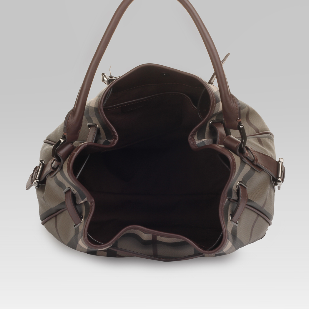 Burberry affumicato Controllare Media Hobo Borsa 37865681