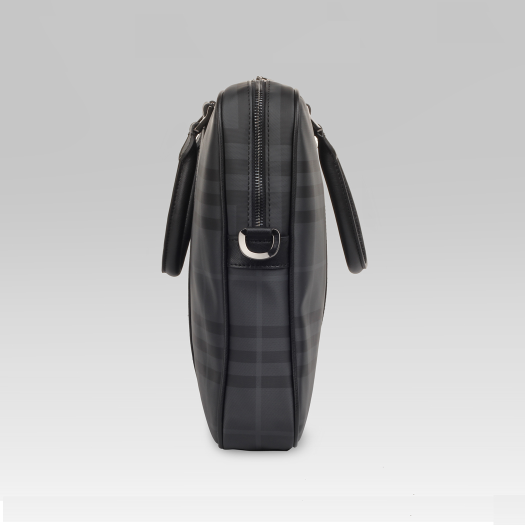 Burberry affumicato Controllare Coated Canvas Briefcase 38021995